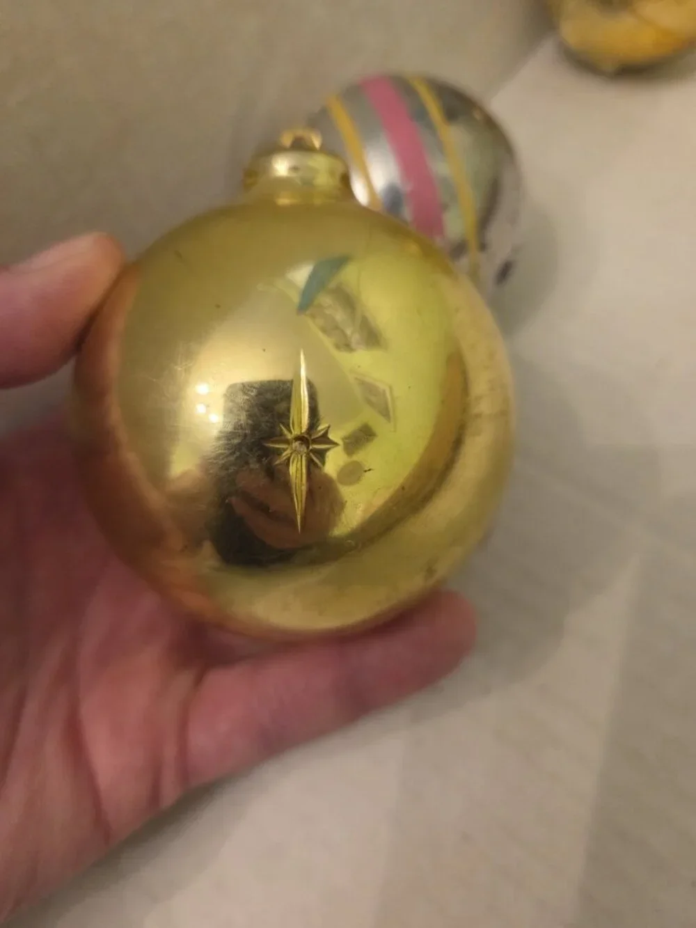 Vintage Plastic Christmas Ornaments Unbreakable Bradford Jewel Bright Set 5